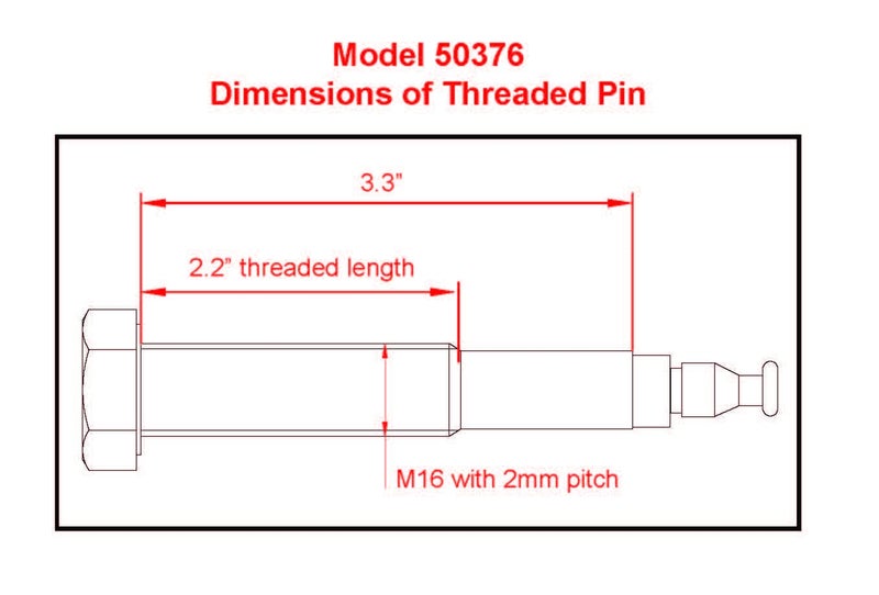 MaxxHaul 50376 Threaded Hitch Locking Pin for MaxxHaul Models 70210, 50250 & 50606 Bike Racks with Compatible Parts ONLY, M16 Threaded pin Works on The 2" receivers Less Than 3.3" Wide - Image 4